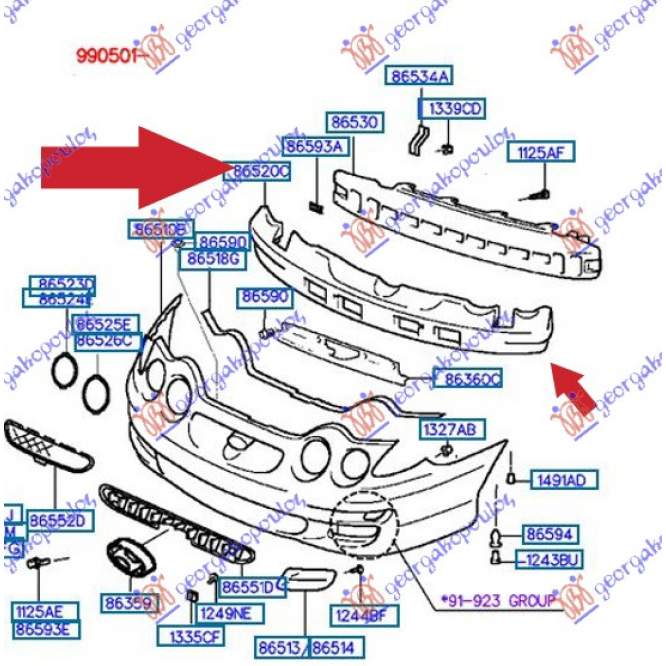 ABSORBANT SOC BARA FATA   - HYUNDAI COUPE 99-01 pentru HYUNDAI, HYUNDAI COUPE 99-01