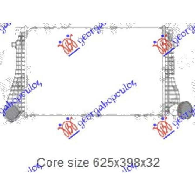 RADIATOR INTERCOOLER1.9TDI (625x41x3.2) ARL - SEAT SEAT LEON 99-05 pentru SEAT, SEAT LEON 99-05, PEUGEOT, PEUGEOT EXPERT 07-16, Partea frontala, Radiator Intercooler