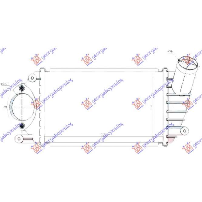 RADIATOR INTERCOOLER 1.4 TDi DIESEL (220x130x40) pentru VW, VW POLO 99-01, PEUGEOT, PEUGEOT EXPERT 07-16, Partea frontala, Radiator Intercooler