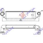 RAD.INT.2,0TD 01-03 (54x130x50)(50/62) - BMW SERIES 3 (E46) SDN 02-05 pentru BMW, BMW SERIES 3 (E46) SDN 02-05, PEUGEOT, PEUGEOT EXPERT 07-16, Partea frontala, Radiator Intercooler