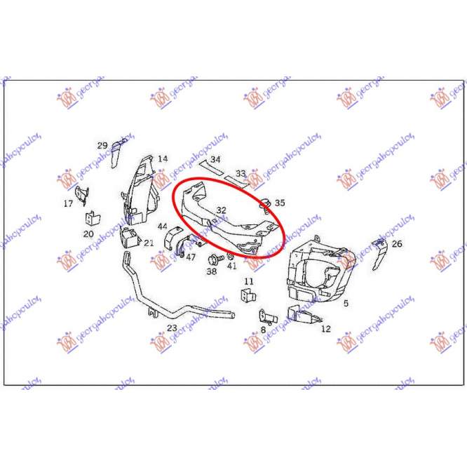 TRAGER P./SUP. -2002 - MERCEDES ML (W163) 98-05 pentru MERCEDES, MERCEDES ML (W163) 98-05