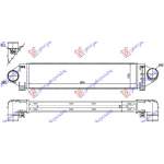 RADIATOR INTERCOOLER 2.5 ST225/RS305/RS350 BNZ.(660x150x65) - VOLVO S80 06-13 pentru VOLVO, VOLVO S80 06-13, PEUGEOT, PEUGEOT EXPERT 07-16, Partea frontala, Radiator Intercooler