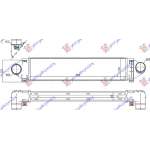 RADIATOR INTERCOOLER 2.5 ST225/RS305/RS350 BNZ.(660x150x65)F./ORIF.SNZ. - FORD FOCUS C-MAX 03-07 pentru PEUGEOT, PEUGEOT EXPERT 07-16, Partea frontala, Radiator Intercooler, FORD, FORD FOCUS C-MAX I 03-07
