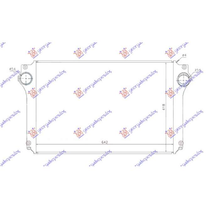 RAD. INTERCOOLER 2.0-2.2 D4D DSL. 05- (642x418x26) - TOYOTA COROLLA VERSO 07-09 pentru TOYOTA, TOYOTA COROLLA VERSO 07-09, PEUGEOT, PEUGEOT EXPERT 07-16, Partea frontala, Radiator Intercooler
