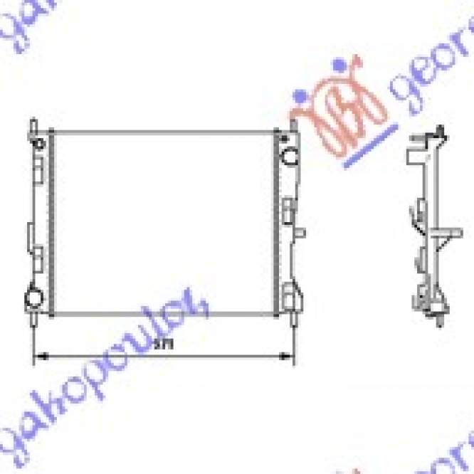 RADIATOR 1.2 PETROL/1.5 DIESEL (-A/C) (49.4x41.5x2.3)                                                                    - RENAULT RENAULT MODUS 08-13 pentru RENAULT, RENAULT MODUS 08-13