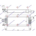 RADIAT INTERCOOLER 2,5 DCI (44,3x19x64) - NISSAN NISSAN P/U (D40) NAVARA 2WD-4WD 05-10 pentru NISSAN, NISSAN P/U (D40) NAVARA 2WD-4WD 05-10, PEUGEOT, PEUGEOT EXPERT 07-16, Partea frontala, Radiator Intercooler