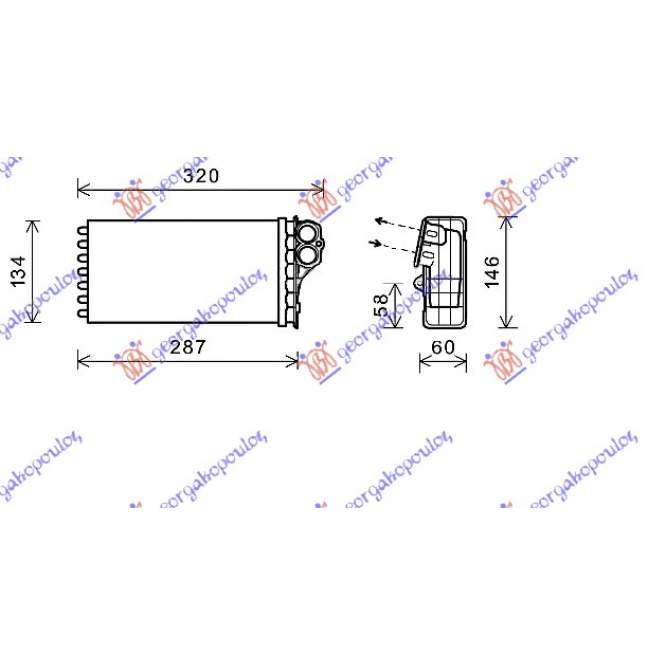 HEATER RADIATOR (Μ) +/-ΑC 03- (246x134x35) W/1 SCREW - PEUGEOT PEUGEOT 206+ (PLUS) 09-13 pentru PEUGEOT, PEUGEOT 206+ (PLUS) 09-13