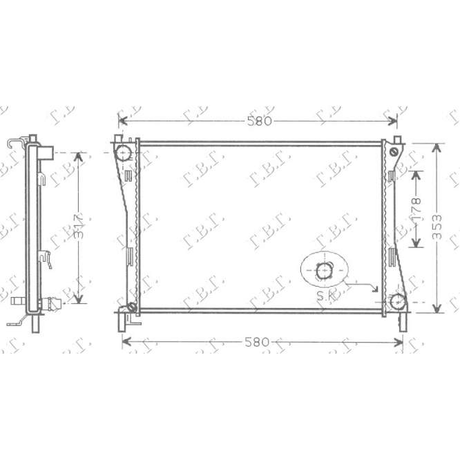 RADIATOR APA 1,2-1,4-1,6 +/-AC (50x35,6) - MAZDA 2 03-07 pentru MAZDA, MAZDA 2 03-07