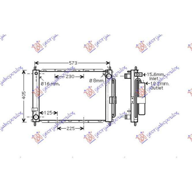RADIATOR +A/C (INTEGRATED) 1.4-1.6 PETROL (51x38)                                                                        - RENAULT RENAULT MODUS 08-13 pentru RENAULT, RENAULT MODUS 08-13
