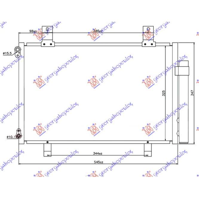 CONDENSER PETROL-DIESEL (500x335x16) - SUZUKI SUZUKI SWIFT H/B 06-11 pentru SUZUKI, SUZUKI SWIFT H/B 06-11