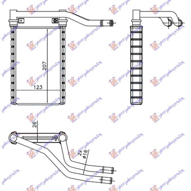 HEATER RADIATOR (BR) (123x207x26)                                                                                        - SUZUKI SUZUKI SWIFT H/B 11-14 pentru SUZUKI, SUZUKI SWIFT H/B 11-14