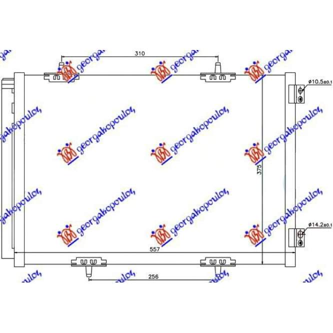 RADIATOR AC BENZ.-DIESEL (55.7x37,5) pentru PEUGEOT, PEUGEOT 208 II 19-23