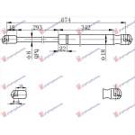 AMORTIZOR CAPOTA (330N) DR. pentru MERCEDES, MERCEDES SLK (R171) 04-10