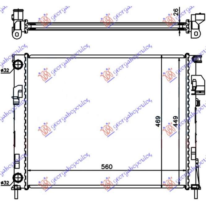  RADIATOR  2.0i  BNZ.  -  1.9  DTi  DIESEL  (560x450x23)  (MECANIC)  pentru MERCEDES, MERCEDES SLK (R171) 04-10