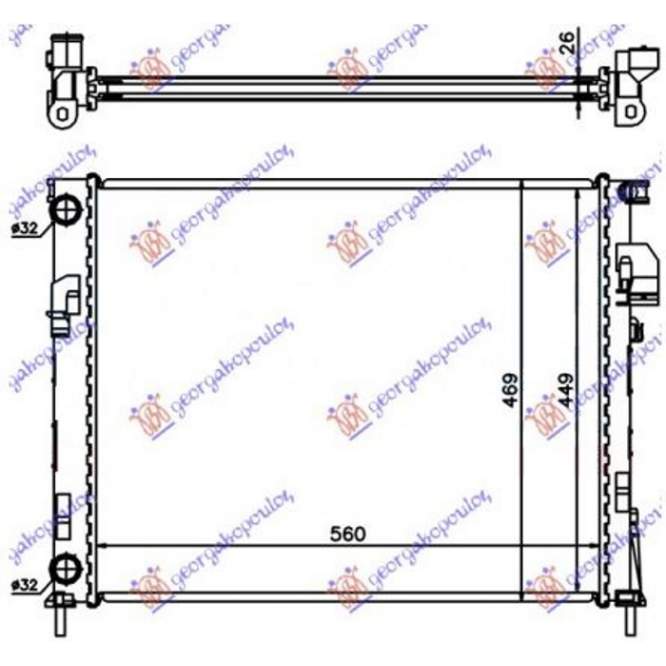  RADIATOR  2.0i  BNZ.  -  1.9  DTi  DIESEL  (560x450x26)  (BRAZED)  pentru MERCEDES, MERCEDES SLK (R171) 04-10