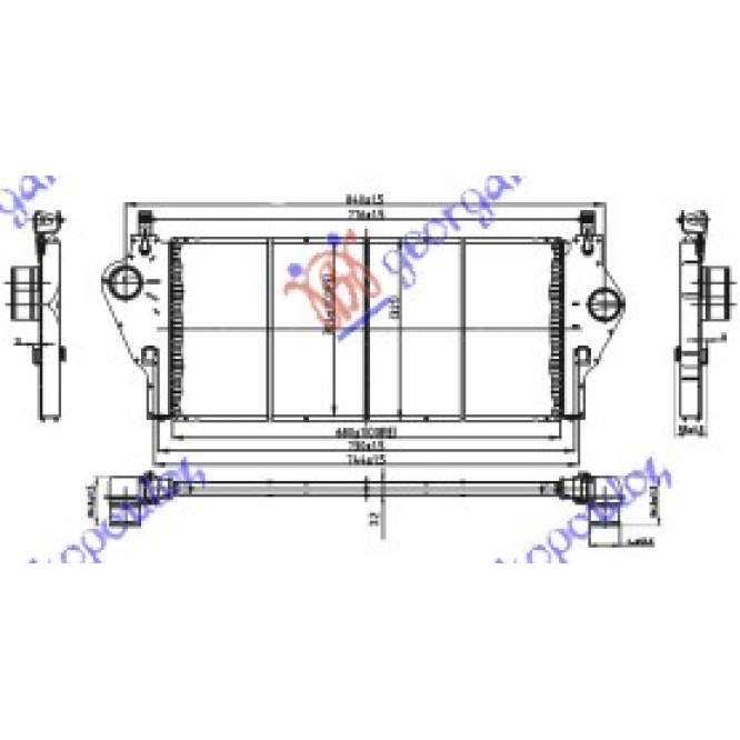 RAD.INT..2,0i-16V-1,9DCi(660x30x33)-07 - RENAULT ESPACE 03-12 pentru RENAULT, RENAULT ESPACE 03-12, PEUGEOT, PEUGEOT EXPERT 07-16, Partea frontala, Radiator Intercooler