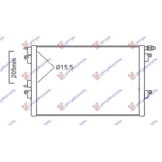 RADIATOR AC BNZ -DIESEL 04- (660x430x16) TUBE 15.5/15.5mm pentru RENAULT, RENAULT ESPACE 03-12