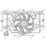 ELECTROVENTILATOR ASSY 1.9-2.0-2.2 DIESEL - 2.0 BENZ. (380mm) (2pin) pentru RENAULT, RENAULT ESPACE 03-12