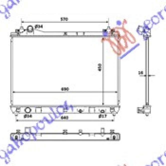 RADIATOR 1.9 DDiS (45x69x16) pentru SUZUKI, SUZUKI GRAND VITARA 06-15