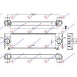  RADIATOR  INTERCOOLER  2.2-3.2  TDCI  (600x202x58)  pentru FORD, FORD TRANSIT 06-13, PEUGEOT, PEUGEOT EXPERT 07-16, Partea frontala, Radiator Intercooler