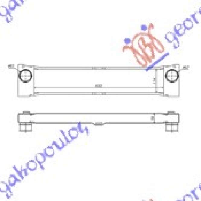 RADIATOR INTERCOOLER (572x432x52) - MERCEDES MERCEDES ATEGO 97- pentru MERCEDES, MERCEDES VITO (W639) & VIANO 04-10, PEUGEOT, PEUGEOT EXPERT 07-16, Partea frontala, Radiator Intercooler