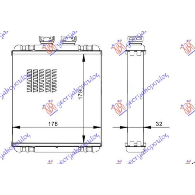RADIATOR INCALZIRE HABITACLU (B) +/-ΑC (179x180) - AUDI A2 00-05 pentru AUDI, AUDI A2 00-05