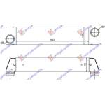 RADIATOR INTERCOOLER 3.0-3.5 TD (540x127x105) - BMW BMW SERIES 7 (E65/66) 02-08 pentru BMW, BMW SERIES 7 (E65/66) 02-08, PEUGEOT, PEUGEOT EXPERT 07-16, Partea frontala, Radiator Intercooler