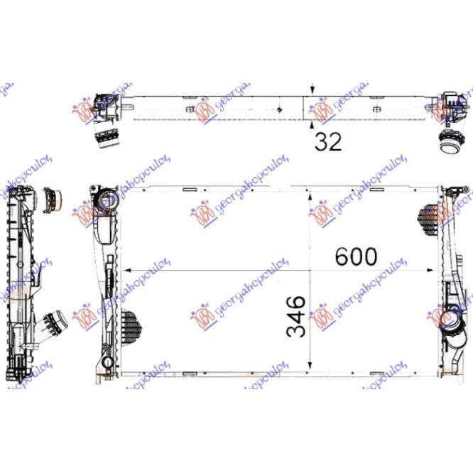 RADIATOR 3.0 (135i) BNZ. MNL. - 2.0 (116D-118D-120D-123D) DSL. MNL./ATM.(600x340x32) UN TUB ALTERNATIVA LA BEHR  pentru BMW, BMW SERIES 1 (E82/88) COUPE/CABRIO 07-13
