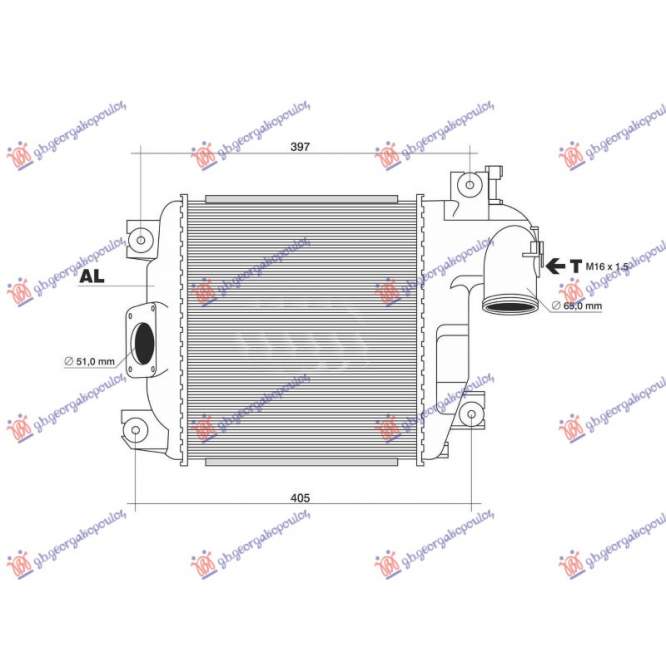 RADIATOR INTERC. 2,5-3,0 D4d (275x302x50 - TOYOTA HI-LUX 2WD/4WD 05-09 pentru TOYOTA, TOYOTA HI-LUX 2WD/4WD 05-09, PEUGEOT, PEUGEOT EXPERT 07-16, Partea frontala, Radiator Intercooler