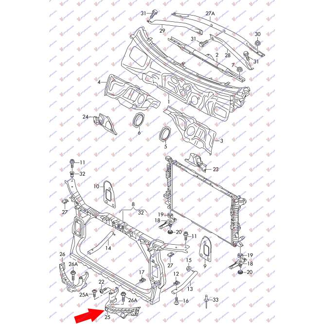 SUPORT INF.EXT. FAR (PLASTIC) - AUDI Q5 08-12 pentru AUDI, AUDI Q5 08-12