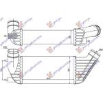  RADIATOR  INTERCOOLER  2.0  HDi  DIESEL  (300x155x80)    pentru PEUGEOT, PEUGEOT EXPERT 07-16, PEUGEOT, PEUGEOT EXPERT 07-16, Partea frontala, Radiator Intercooler
