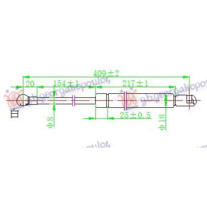 GAS SPRING TAIL GATE (409L-180N) - JEEP JEEP COMMANDER 06-10 pentru JEEP, JEEP COMMANDER 06-10