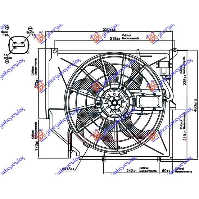 COOLING FAN ASSY PETROL (WITH CONTROL UNIT) (MAHLE BEHR) - BMW BMW SERIES 3 (E46) COUPE/CABRIO 99-03 pentru BMW, BMW SERIES 3 (E46) COUPE/CABRIO 99-03