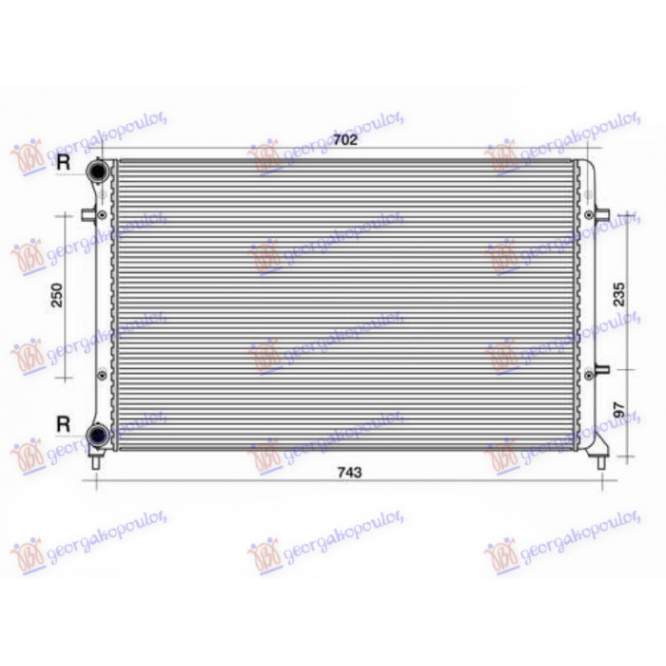 RADIATOR 1.4-1.6-2.0FSI/SDI MANUAL/AUTO +A/C (650x415) (BRAZED) pentru VW, VW CROSS TOURAN 07-10