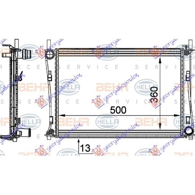 RADIATOR APA 1,2-1,4-1,6 +/-AC (50x35,6) (BEHR ALTERNATIVA) - MAZDA 2 03-07 pentru MAZDA, MAZDA 2 03-07