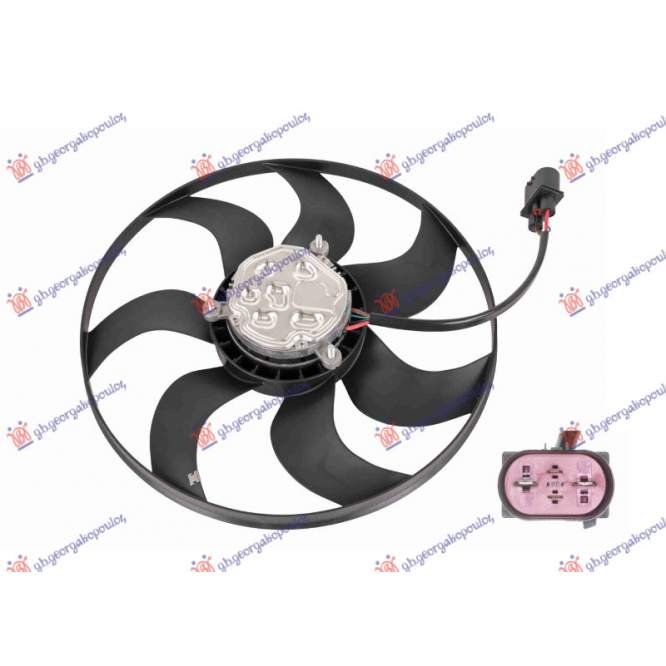  ELECTROVENTILATOR  (MOTOR+VENTILATOR)  (395mm)  (400w)  (4pin)  pentru VW, VW CROSS POLO 09-17