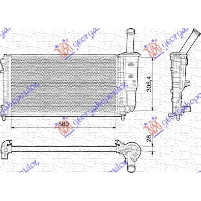  RADIATOR  1.4  BENZINA  +/-  A/C  (580x305)  pentru FIAT, FIAT IDEA 04-10