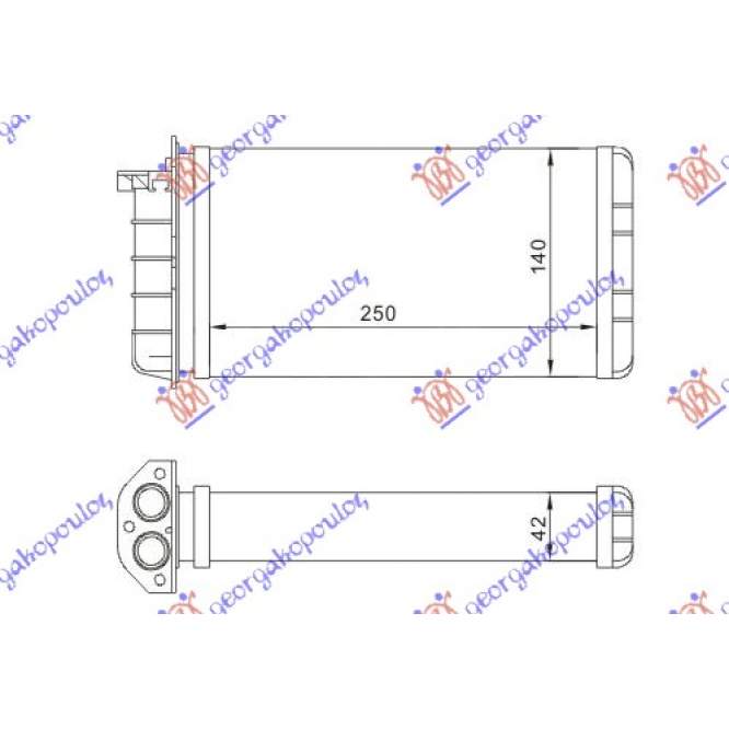  RADIATOR  INCALZIRE  (M)  +/-AC  (250  x  40)  pentru ALFA ROMEO, ALFA ROMEO 145 94-99