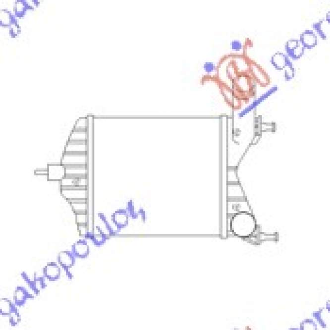  RADIAT.INTER.  1.3  MJTD  (192x209x65)    pentru FIAT, FIAT IDEA 04-10, PEUGEOT, PEUGEOT EXPERT 07-16, Partea frontala, Radiator Intercooler
