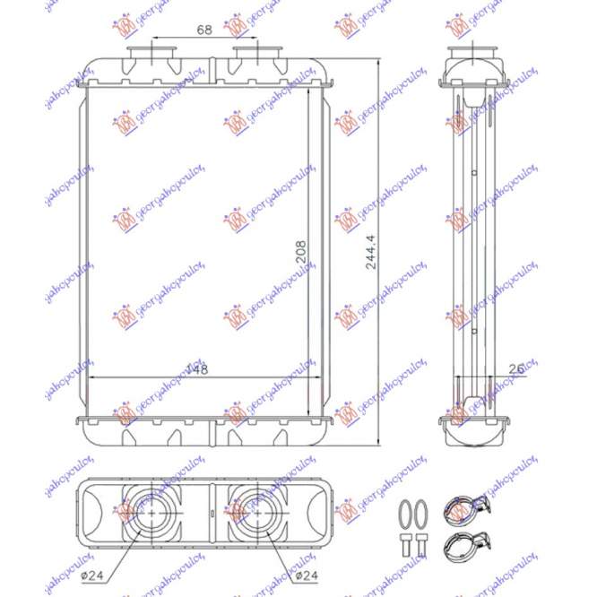  RADIATOR  INCALZIRE  (BR)  (205x145x26)  pentru ALFA ROMEO, ALFA ROMEO BRERA 06-10