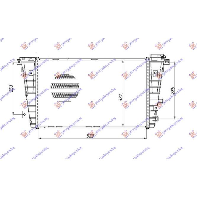 RAD.INTER.1,3-1,9 CDTi (52x32x27) - OPEL OPEL ASTRA H 04-10 pentru OPEL, OPEL ASTRA H 04-10, PEUGEOT, PEUGEOT EXPERT 07-16, Partea frontala, Radiator Intercooler