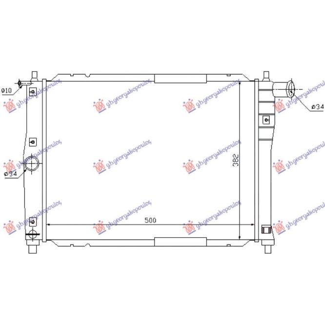 RADIATOR 1.3-1.5-1.6 PETROL -AC (530x380) - DAEWOO - CHEVROLET DAEWOO LANOS SDN 97-08 pentru DAEWOO - CHEVROLET, DAEWOO LANOS SDN 97-08