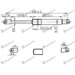 GAS SPRING TAIL GATE 3/5D (387L-350N) - DAEWOO - CHEVROLET DAEWOO - CHEVROLET KALOS SDN-L/B 02-05 pentru DAEWOO - CHEVROLET, DAEWOO KALOS-AVEO (T200) SDN-L/B 03-05