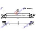 RADIATOR INTERCOOLER BNZ./DSL.(65x132x55) - MERCEDES CLC (W203) COUPE 01-08 pentru MERCEDES, MERCEDES CLC (W203) COUPE 01-08, PEUGEOT, PEUGEOT EXPERT 07-16, Partea frontala, Radiator Intercooler