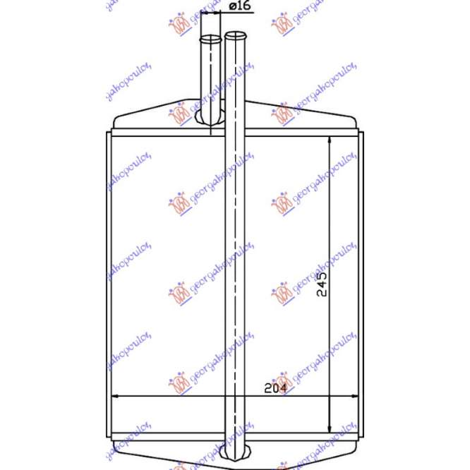 RADIATOR INCALZIRE (BR) (245x210x16) pentru FORD, FORD KA 97-08