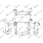 RADIATOR INTERCOOLER 4.8 TURBO-S (288x280x62) ALL ALUMINUM (Φ66-53) - PORSCHE PORSCHE CAYENNE 03-10 pentru PORSCHE, PORSCHE CAYENNE 03-10, PEUGEOT, PEUGEOT EXPERT 07-16, Partea frontala, Radiator Intercooler