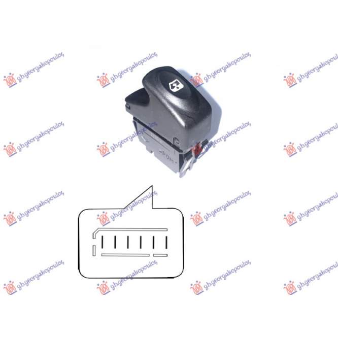 DOOR SWITCH FRONT/REAR (RH=LH) (BLACK PLUG) (6pin) - RENAULT RENAULT TWINGO 00-07 pentru RENAULT, RENAULT TWINGO 00-07, PEUGEOT, PEUGEOT EXPERT 07-16, Interior, Comutatoare