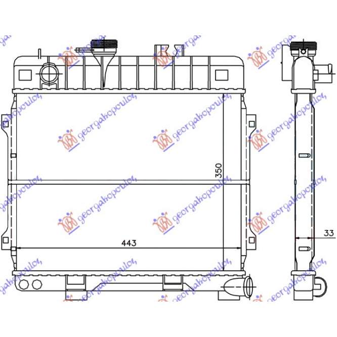 RADIATOR 1.6-1.8cc +/- A/C (440x350) - BMW BMW SERIES 5 (E28) 81-88 pentru BMW, BMW SERIES 5 (E28) 81-88
