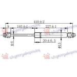 GAS SPRING HOOD (410L-280N) - BMW BMW SERIES 3 (E36) COUPE/CABRIO 90-98 pentru BMW, BMW SERIES 3 (E36) COUPE/CABRIO 90-98