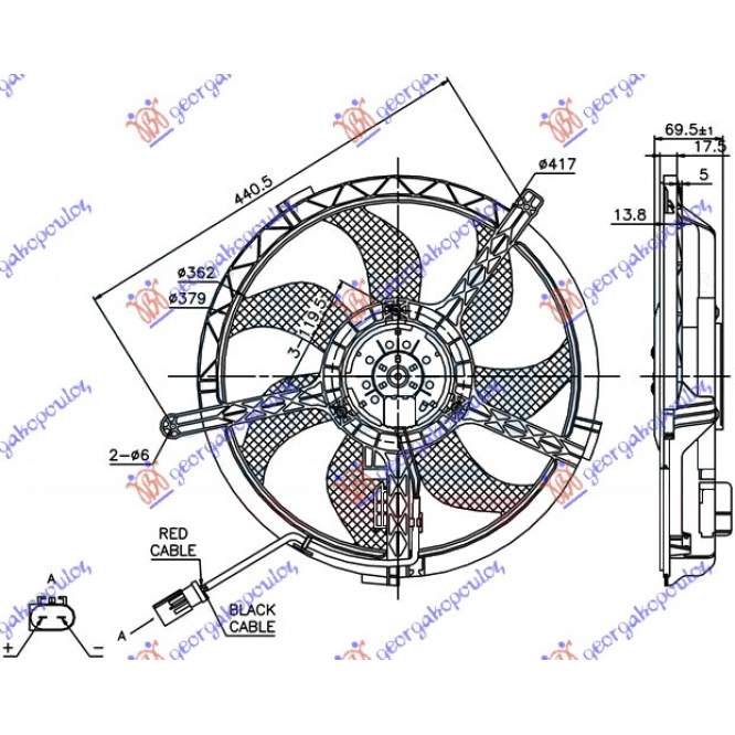 COOLING FAN (2PIN) - MINI MINI CLUBMAN (R55) 06-10 pentru MINI, MINI CLUBMAN (R55) 06-10